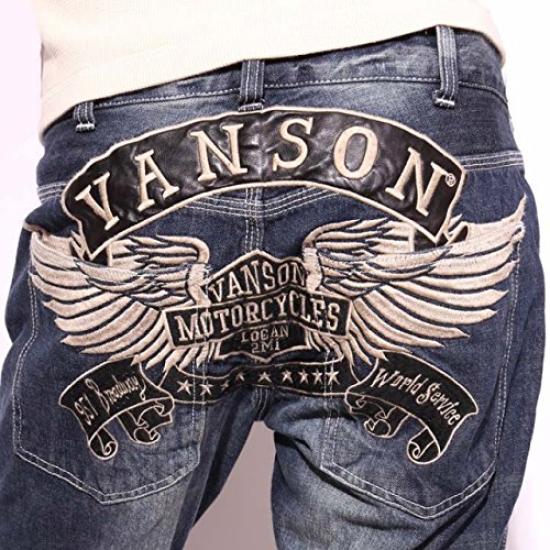 Jeans Vanson con Ricamo Ala Distressed Denim Taglia 38 SP-B-10,