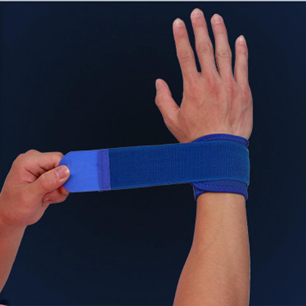 Wrist Adjustable Elastic Wraps Bandages Weightlifting Wristband Breathable Gym(blue)