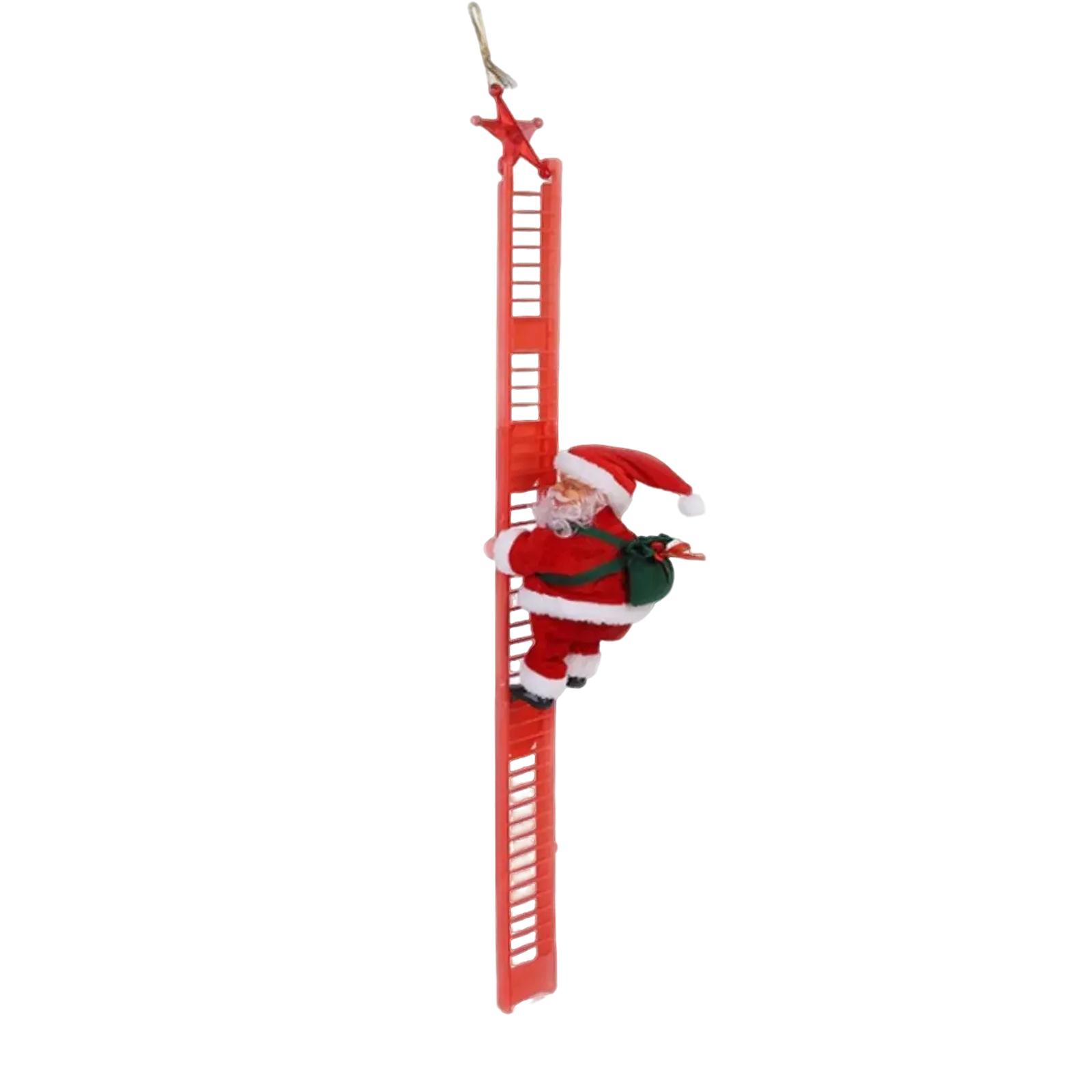 

Christmas Electric Toy Decorative Climbing Ladder Christmas Ornaments, 24 Inches, Plush Christmas Decorations One Size красный