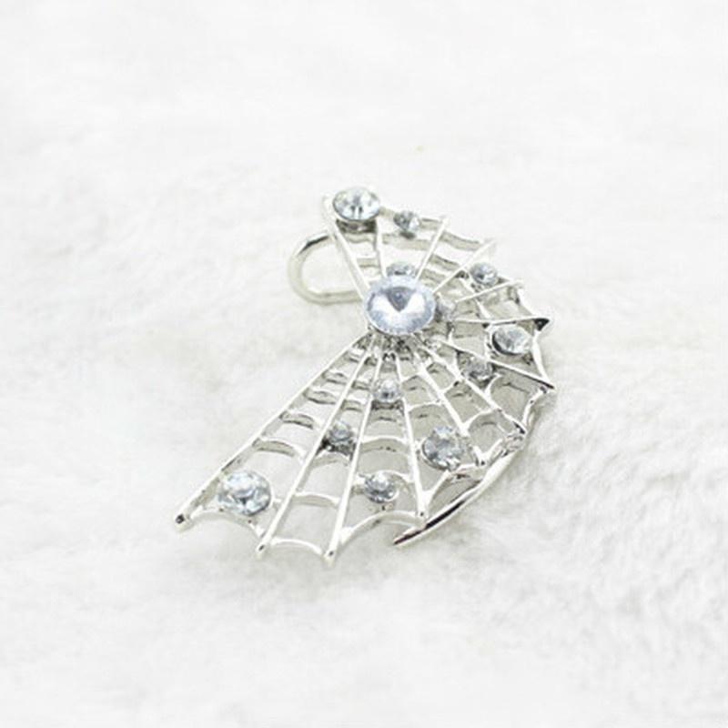 1Pcs Crystal Spider Web Earring  Stud Wrap Cuff Net Punk Pierced Earring