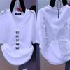 Summer Women Solid Color T-shirt Butterfly Decoration Female Elegant V-Neck Sexy Backless Pullovers