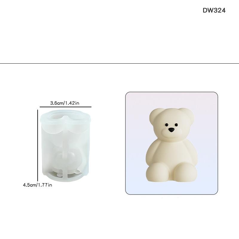 

Cute Brown Bear Aromatherapy Candle Silicone Mold Epoxy Resin Cute Bear Mold Gypsum Mold Home Decoration Handicraft Gift