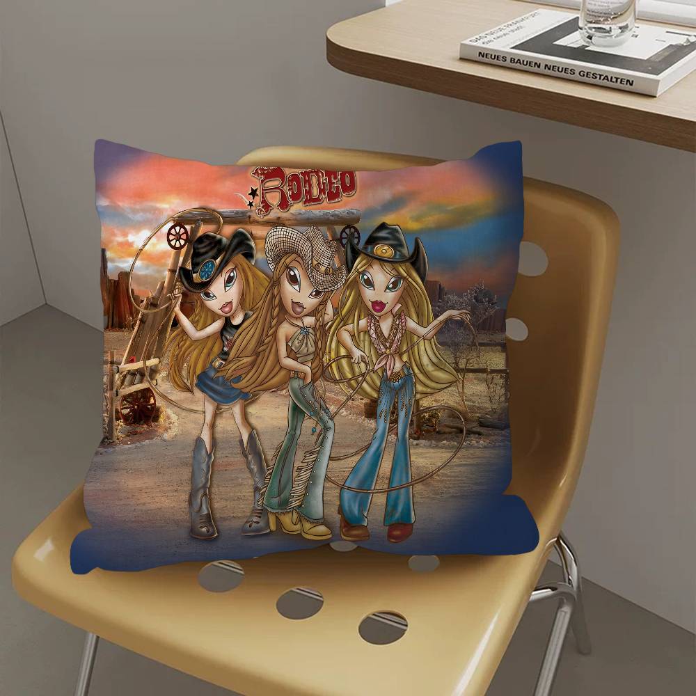 Cute BBratz DDoll Cushion Cover Polyester Sofa Cushions Decorative Throw Pillows Home Decoration Pillowcover