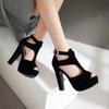 Girls' Shoes Women Pumps High Heels Platform Shoes Peep Toe Peep Toe Gladiator Sandals 12cm Heels Ladies Party Shoes Size 31-43