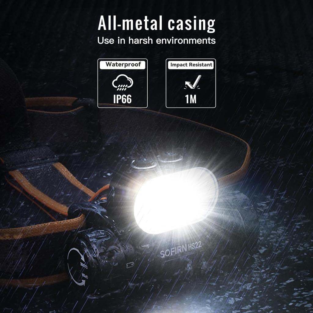 Sofirn HS22 Recargable 2500 Lúmenes LED Inundación Temperatura de Color Ajustable de 2700K a Doble Interruptor Ideal para Trabajo Duro y Preparación para Emergencias