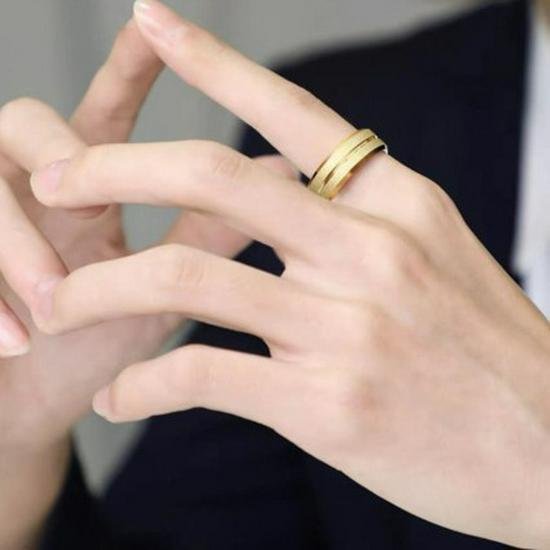 Frosted Titanium Steel Men's Fashion Ring – Stylish Cross-border Couple Jewelry