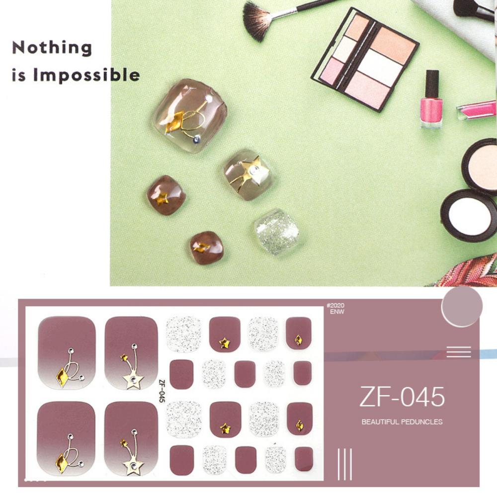 Foot nail three-dimensional sticker 3D imitation drill foot nail nail patch waterproof foot nail sticker full sticker