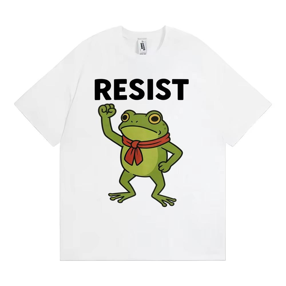

Protest Frog Activism Gift Revolutionary Frog T Shirt Funny Resist Meme Tee Shirt Unisex Women Fashion Casual Cotton ONeck Tshirt 4XL