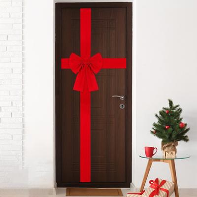 Christmas Cabinet Ribbons Bows Large Red Gate Door Bow Festive Wreath Bow for Christmas Tree Fireplace Home Kitchen Holiday Party Supplies