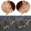Party Gold Hip-hop Jewelry Gift Hyperbole Large Circle Femme Baby Letter Round Hoop Earrings