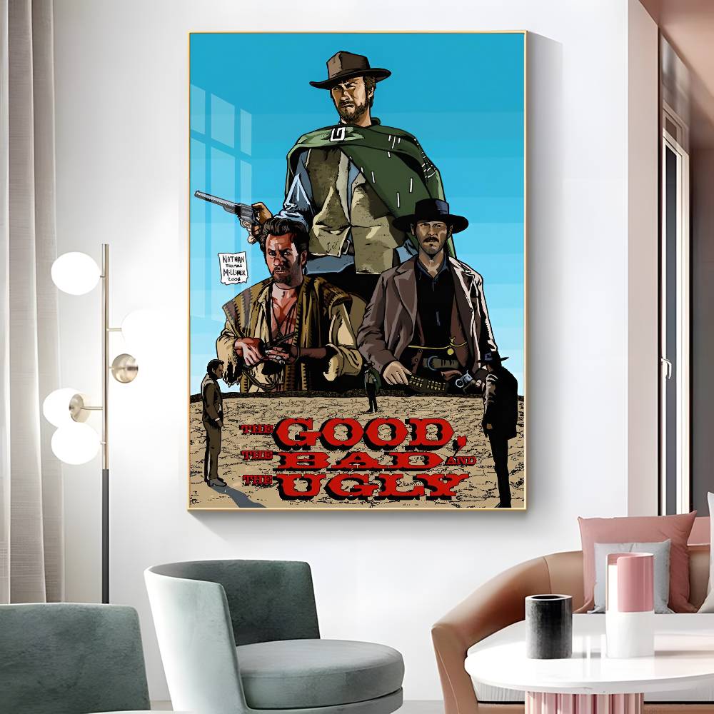 1pc The Good The Bad And The Ugly Poster Sticker Print Waterproof Wall Art For Living Room Bedroom Home Decor