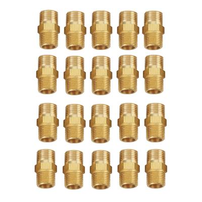 20 Stück 18 BSP auf 18 BSP Außengewinde Messingrohr Sechskantnippel Fitting Schnelladapter
