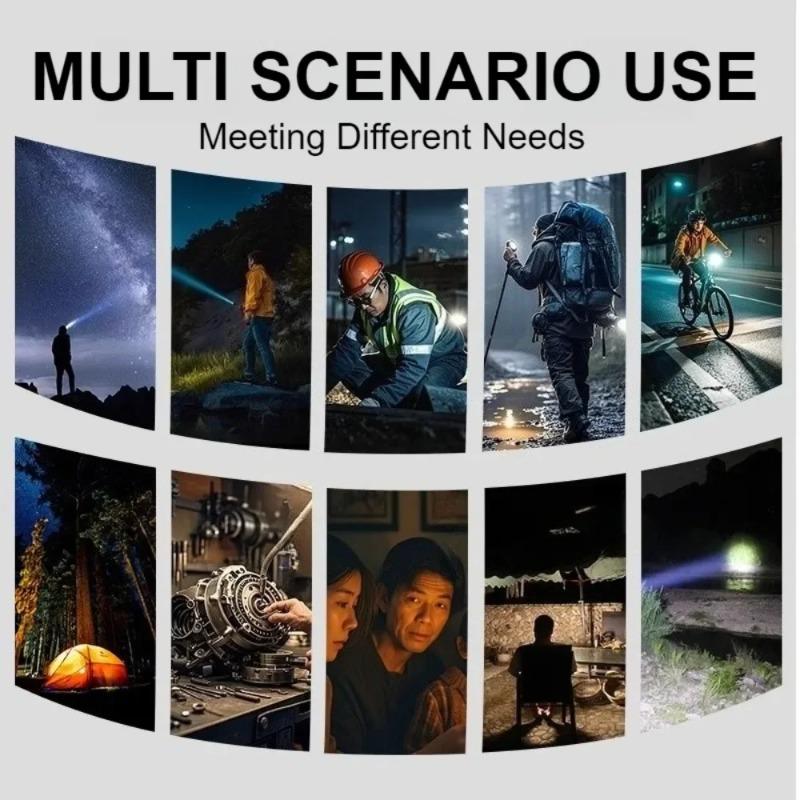 Outdoor Portable LED Flashlight, 18650 Battery, Long Battery Life, Telescopic Zoom, Multifunctional Lighting, Multiple Lighting Modes