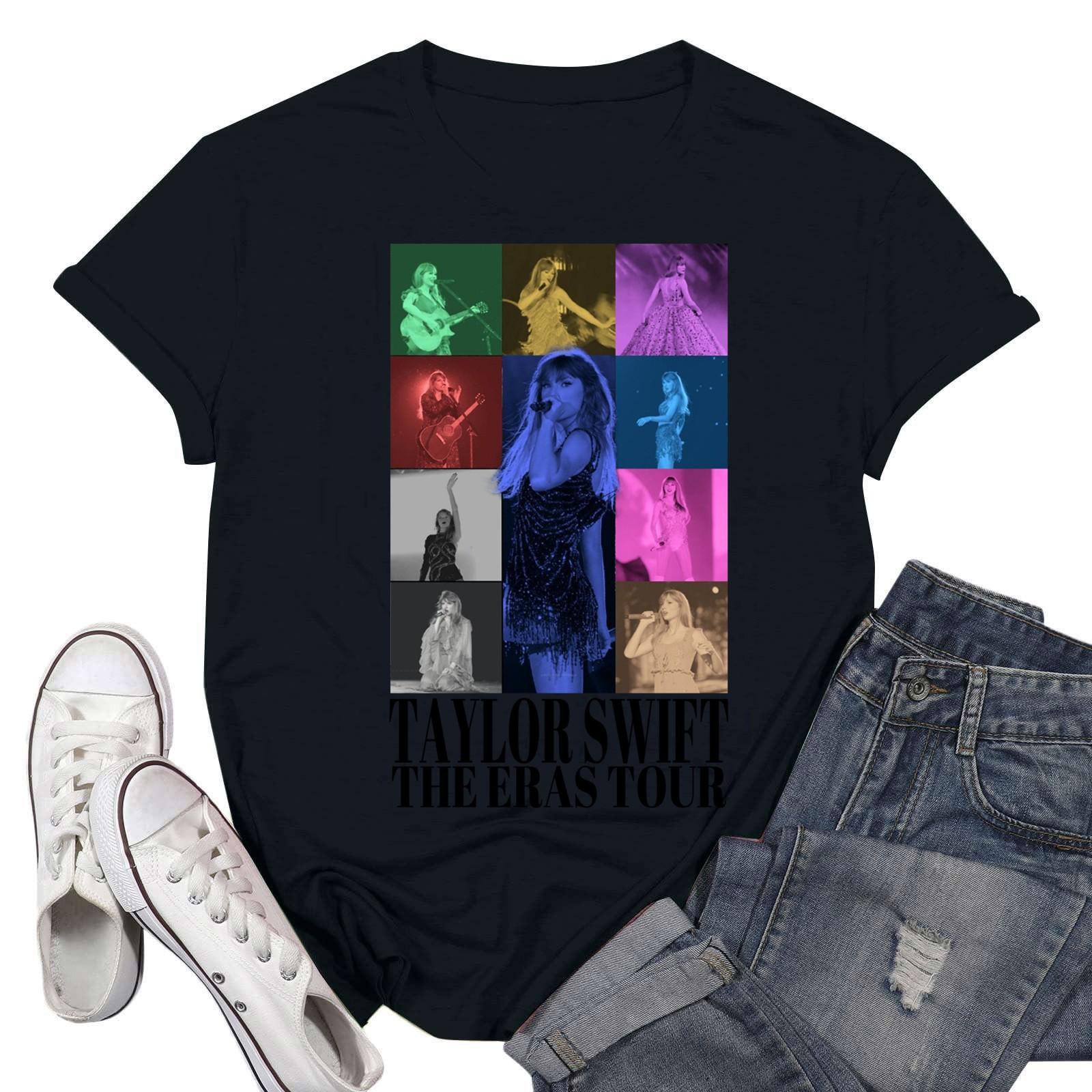 Women s Fashion Casual Round Neck Short Sleeve T-Shirt Letter Printed Top S