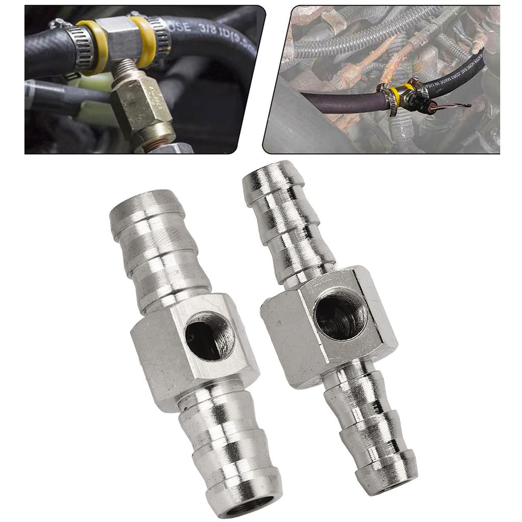 Fuel Pressure T Fitting Adapter T Fitting Adapter 304 Stainless Steel Rubber High Performance For Fuel Pressure Gauge Or Sensor Fuel System 2