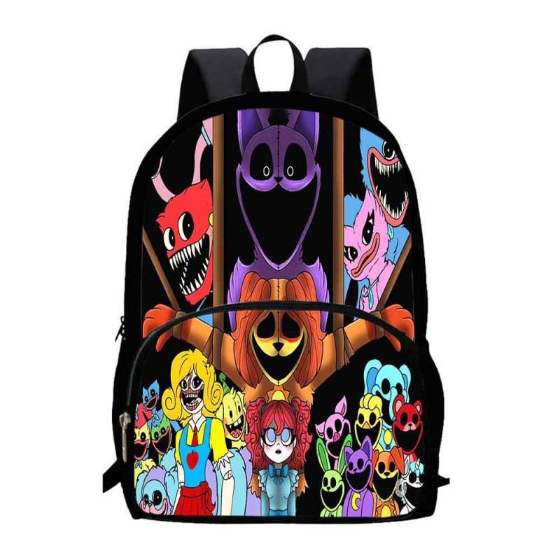 Schulrucksack für Kinder, Klassen 1-2, mit lächelndem Tier-Cartoon-Design, leicht, atmungsaktiv, Oxford-Stoff