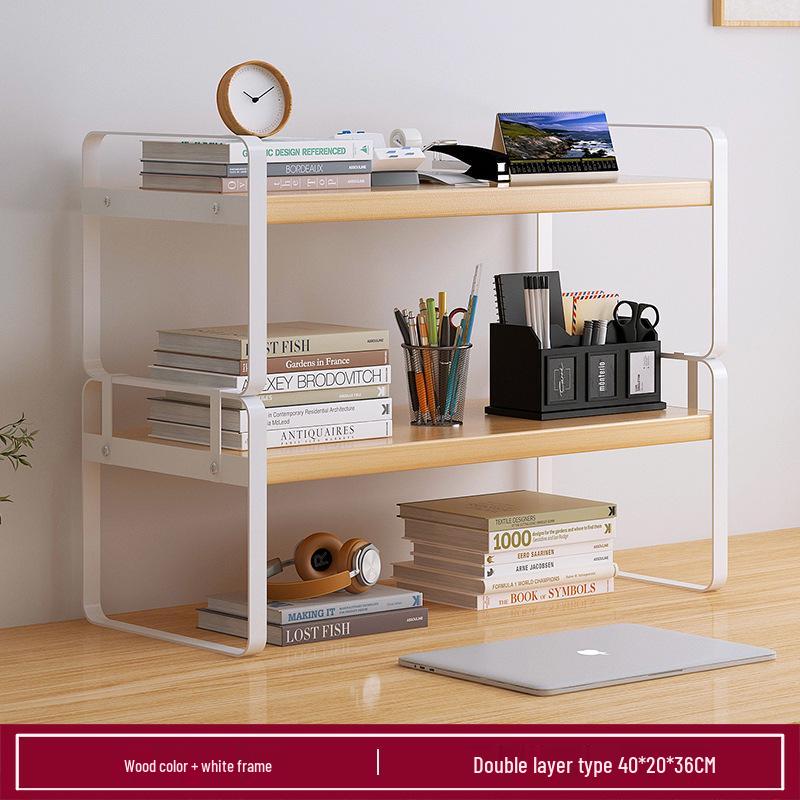 Wrought Iron Desktop Bookshelf for Bedroom, Living Room, or Office - Small, Simple Tabletop Organizer