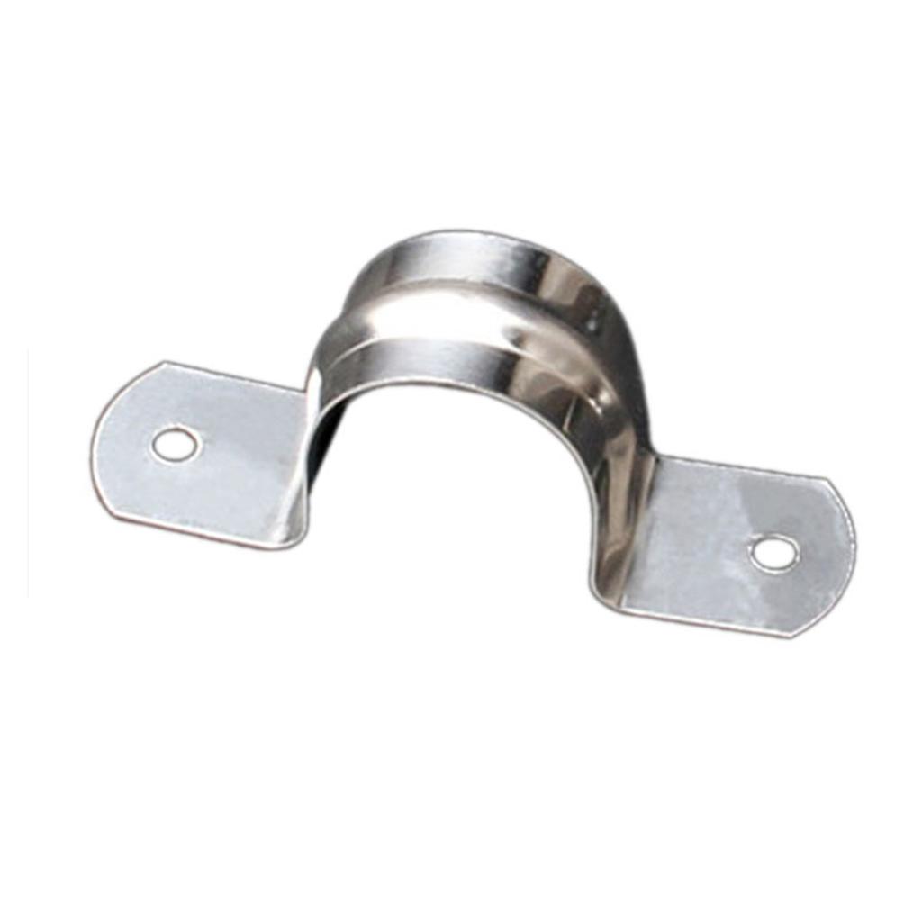 100/50Pcs Stainless Steels Rigid Pipe Strap Clamps Two Hole Strap Bracket Thickened Pipe Mounting Clamp Easy To Installation