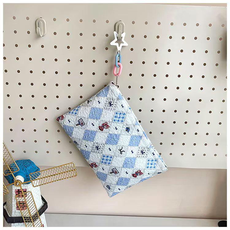 2025 Girls' Embroidered Solid Color Grid Shoulder Bucket Bag - Fashionable Outdoor Crossbody