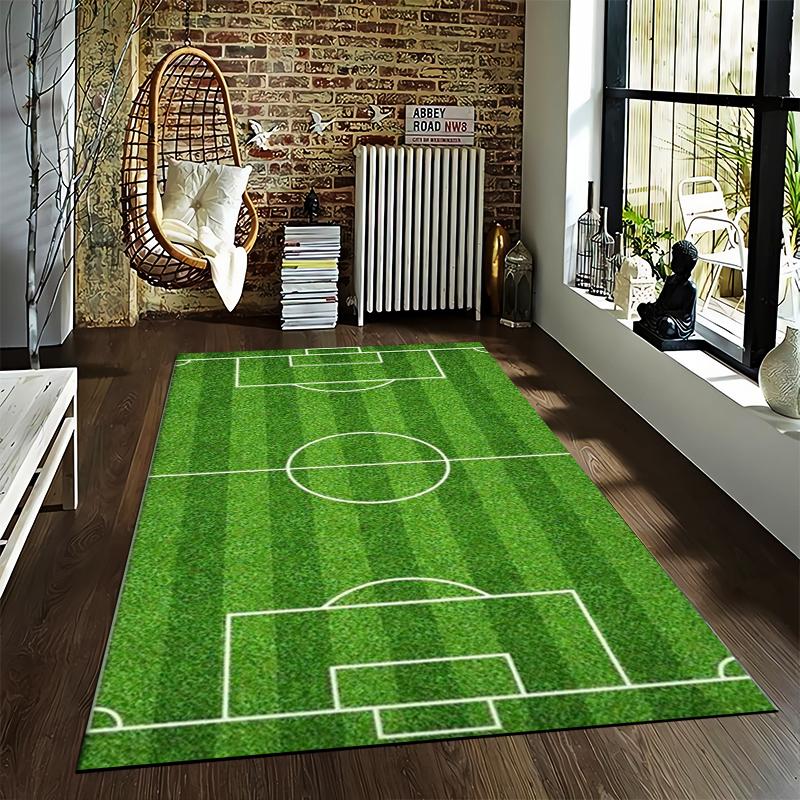 Soccer Field Pattern Carpet for Bedroom or Living Room Decor Rug Suitable for use as an anti-slip for living room bedroom sofas