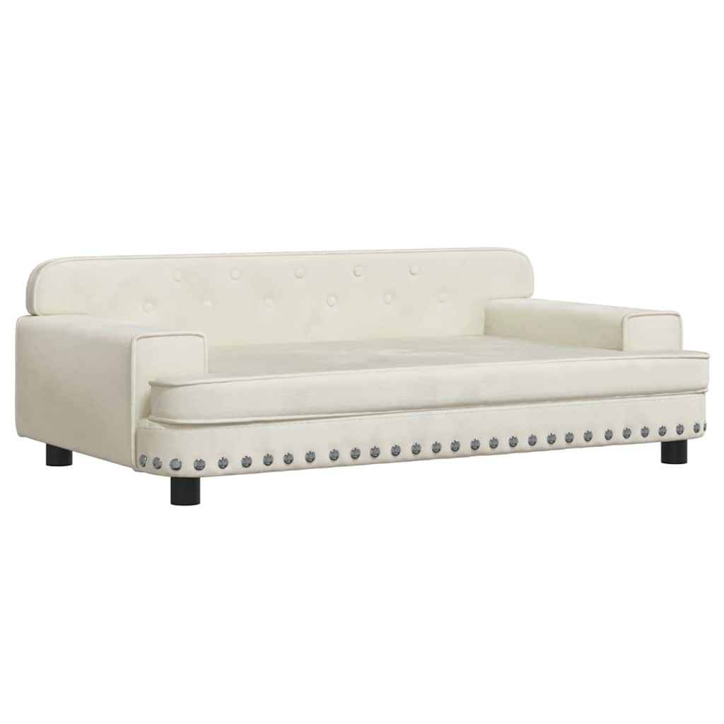 Kids Sofa Cream 90 x 53 x 30 cm Velvet