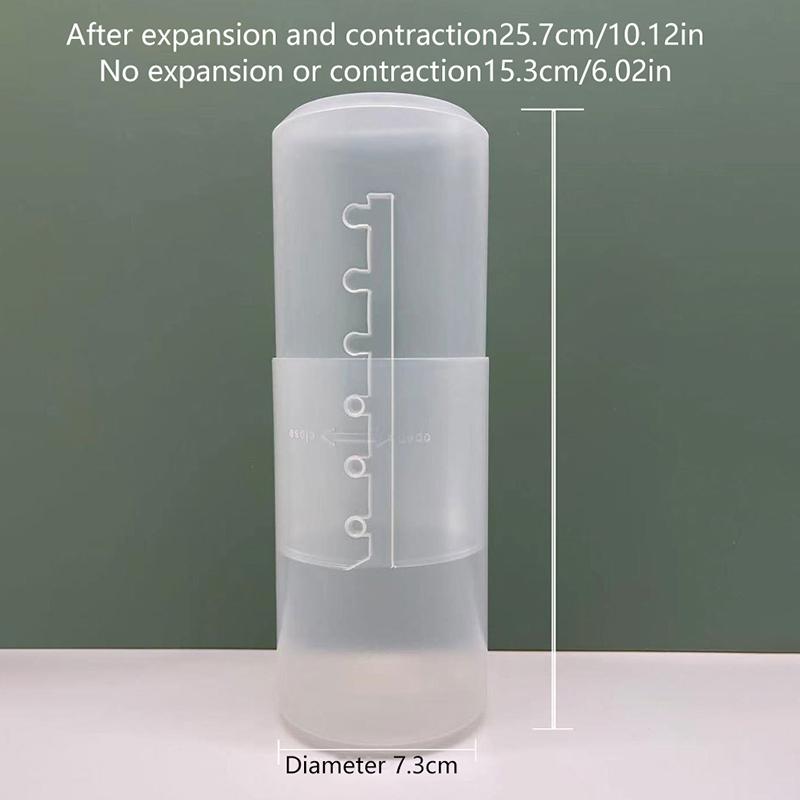 6 Gänge Verstellbarer Transparenter Make-up-Pinsel Aufbewahrungszylinder Make-up-Pinselhalter Display Aufbewahrungsbecher Organizer mit Deckel