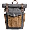 Luksusowe płócienne plecaki w stylu vintage dla mężczyzn płócienny skórzany plecak podróżny duże wodoodporne plecaki Retro Bagpack