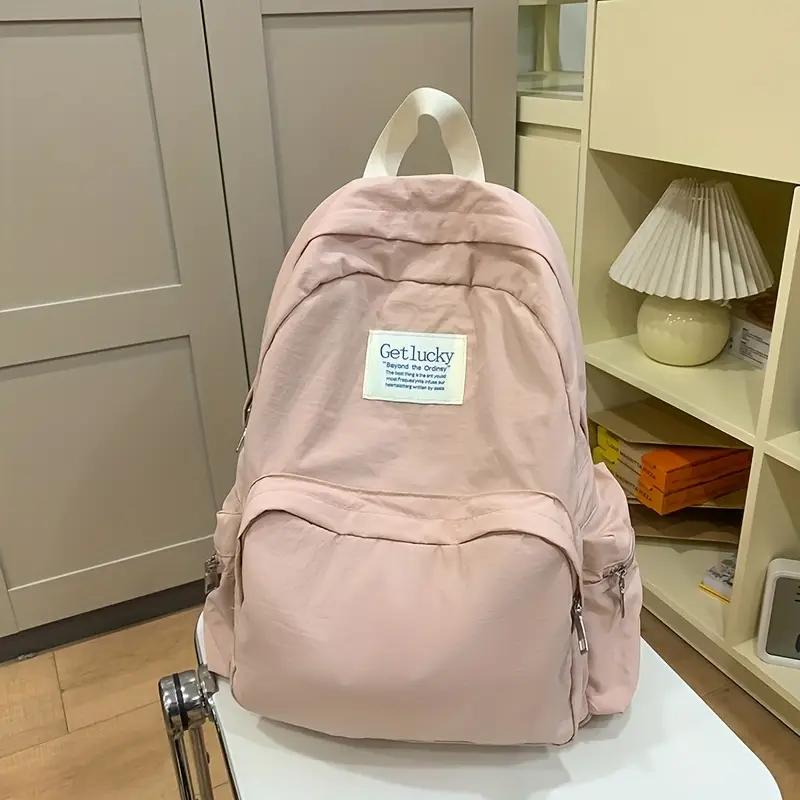 

2025 Корейский Рюкзак Женский Стиль Инс Сумка для Колледжа - Простой Бохо Универсальный Рюкзак Легкий Повседневный Сумка для Ноутбука розовый