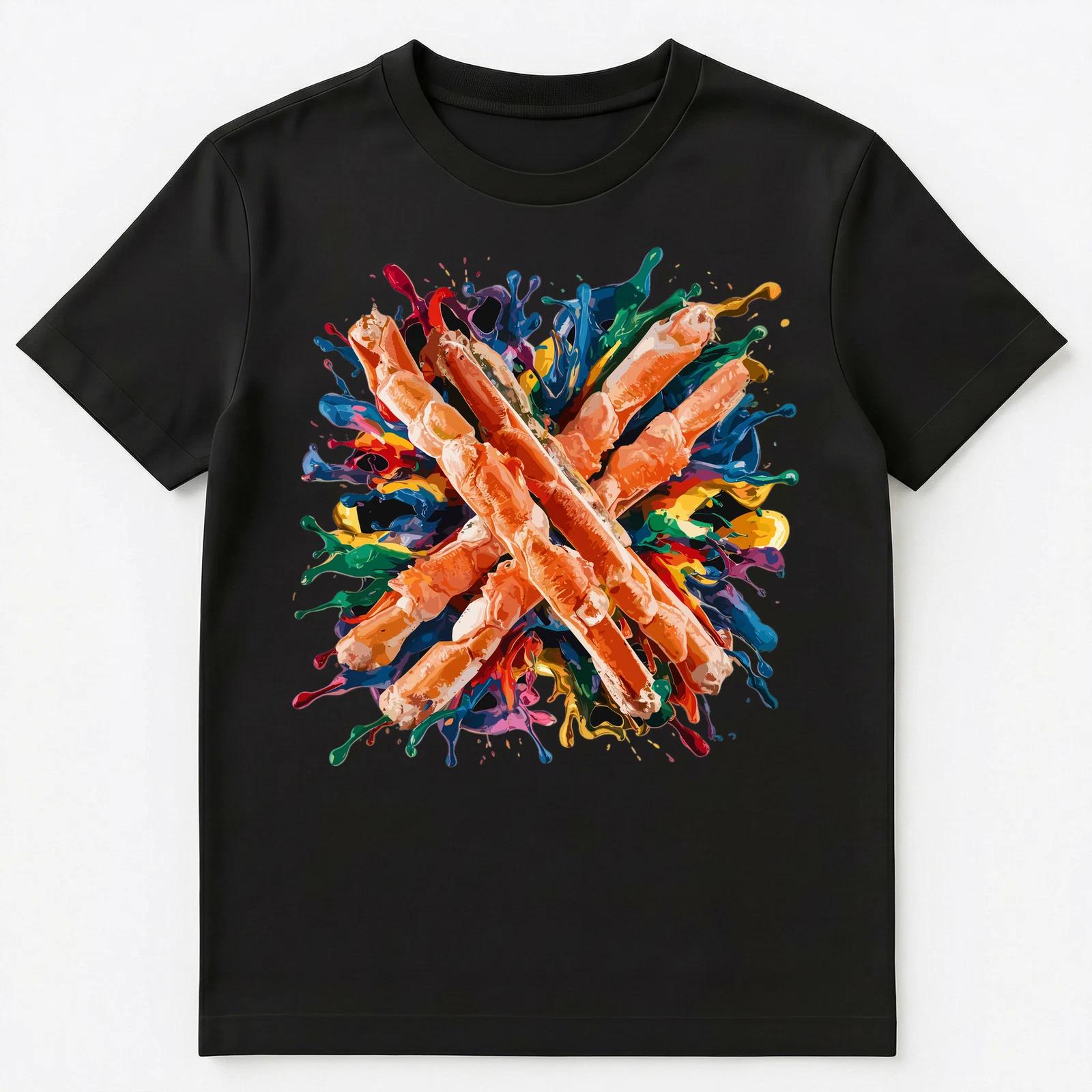 

Colorful Paint Splash Crab Meat Art Graphic Unisex T-Shirt M
