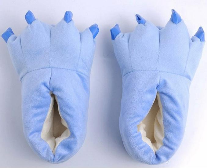 

Унисекс Плюшевая пижама из кораллового флиса с динозавром, тапочки-лапы для детей Small