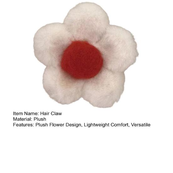 Haarkralle Plüsch Blume Form Haarspange Hinterkopf Haarklammer Leichtgewicht Damen Haarstyling-Werkzeug Haaraccessoires