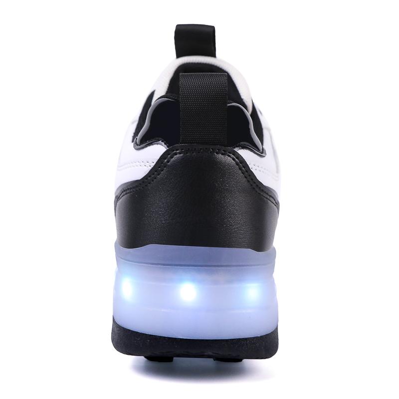 Scarpe da corsa a quattro ruote per bambini Scarpe basse staccabili Ricaricabili USB Luminose Scarpe sportive Ragazze Pattini a rotelle Scarpe da ragazzo
