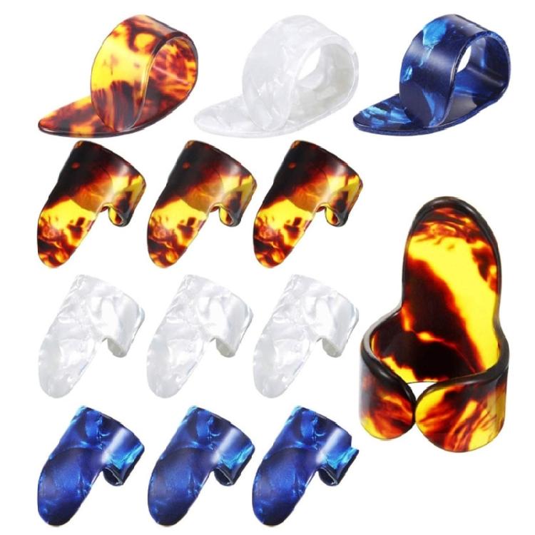 12Pcs Guitar Finger Picks Replacement Thumb and Finger Picks Flat Thumbpicks for Acoustic Guitar Bass Banjos Easy to Use