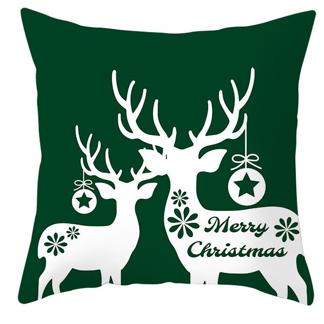 Christmas Elk Pillow Cover Home Gift Cushion Cover Fabric Sofa Pillow Cover