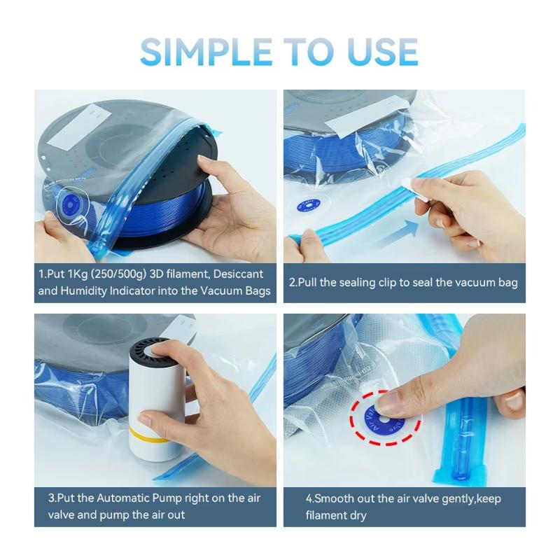 1 Set Dryer Safekeep Humidity Resistant Sealing Bags 3D Printer Filament Storage Bag Pla Abs Petg Vacuum Bag
