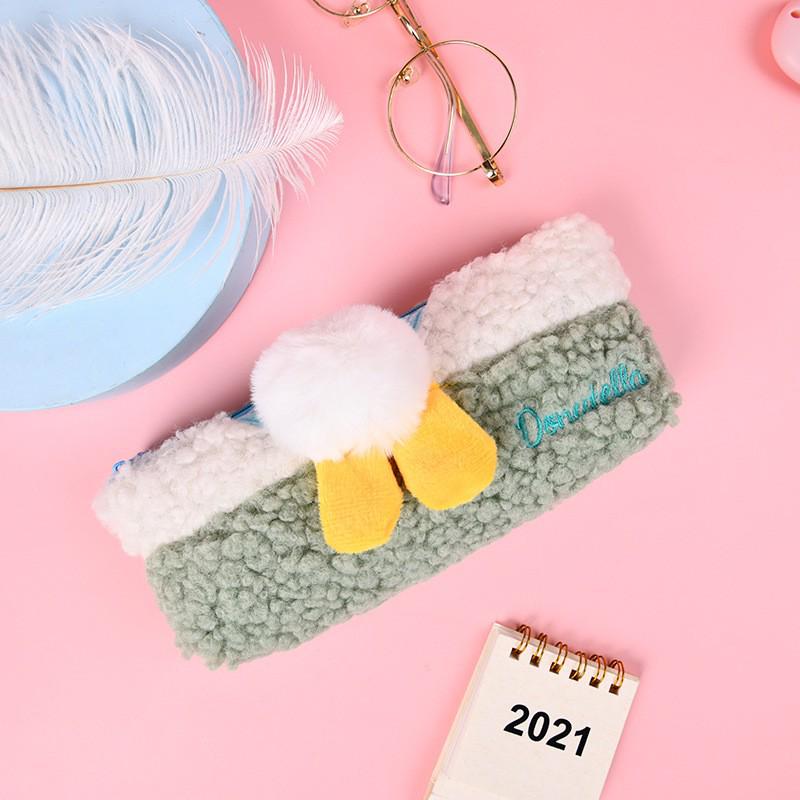 Japanese Style Plush Pencil Case: Cute, Large Capacity, Trendy Ins Stationery Bag for Students