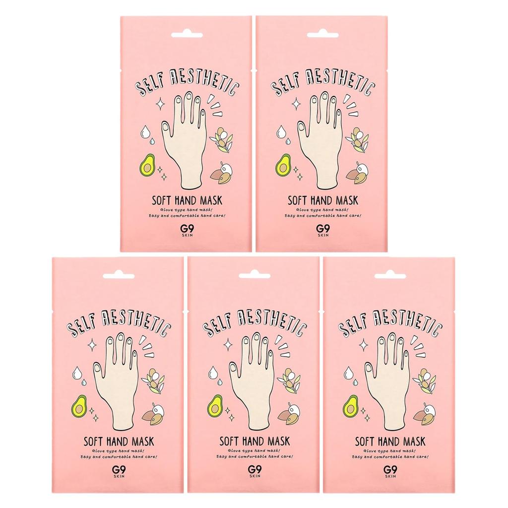 G9SKIN Authentic of Series Hand Easy Care Like a Korean Cosmetics [Official Product] [Set 5] Self-Aesthetic (Soft Pack) Glove,