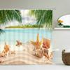 3d Beach Scenery Shower Curtains Sea Ocean Mediterranean Bathroom Curtain Waterproof Cloth Decoration 180*240cm Bath Curtain