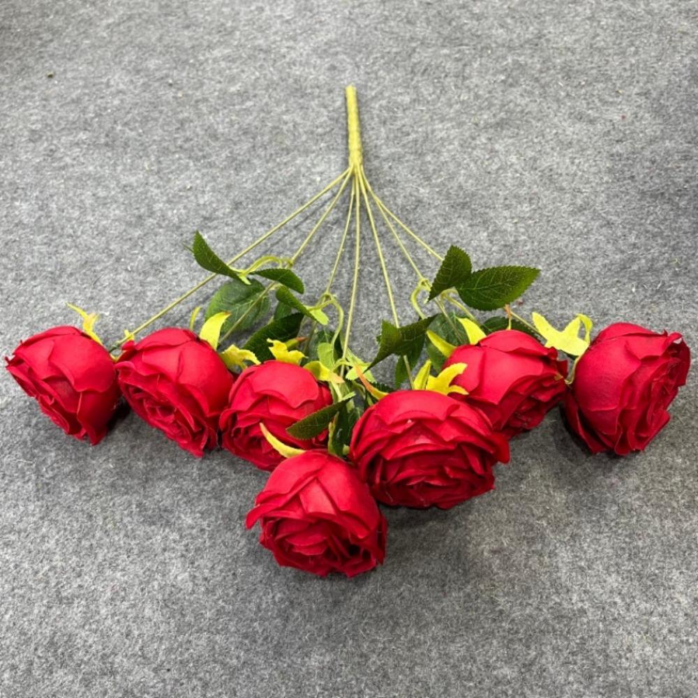 7 Heads Real Happy Imperial Rose Flower Mini 9 Colors Valentine's Day Flowers Photography Photo Gift Rose Flowers Decorative