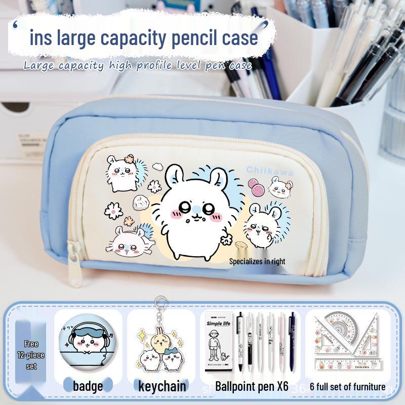 Chiikawa 2025 Torba Ita - Duża Pojemność Podwójna Warstwa Etui na Ołówki Anime dla Dziewcząt.