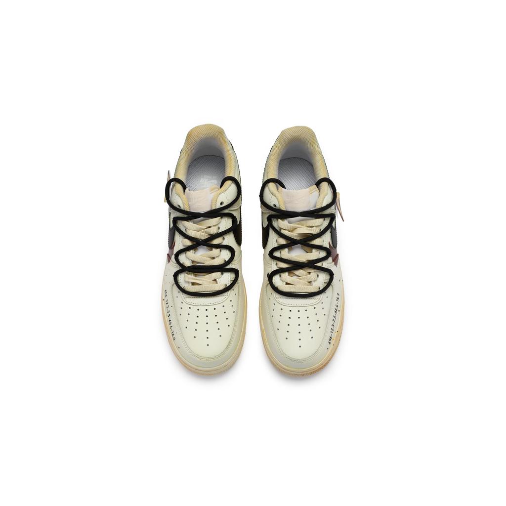 Nike Air Force 1 Slip Resistant Low top Skateboard Shoes Women's Beige Brown Black DH2920-111(Team80-)