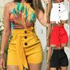 Women's Shorts Slim Fit Fashionable Sexy High Waisted Belt Beach Shorts