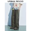 Women's Elastic Waist Cargo Wide-Leg Pants