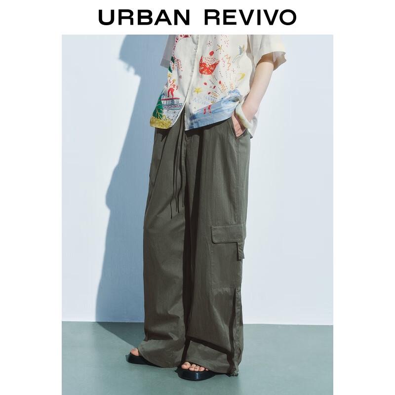 Women's Elastic Waist Cargo Wide-Leg Pants