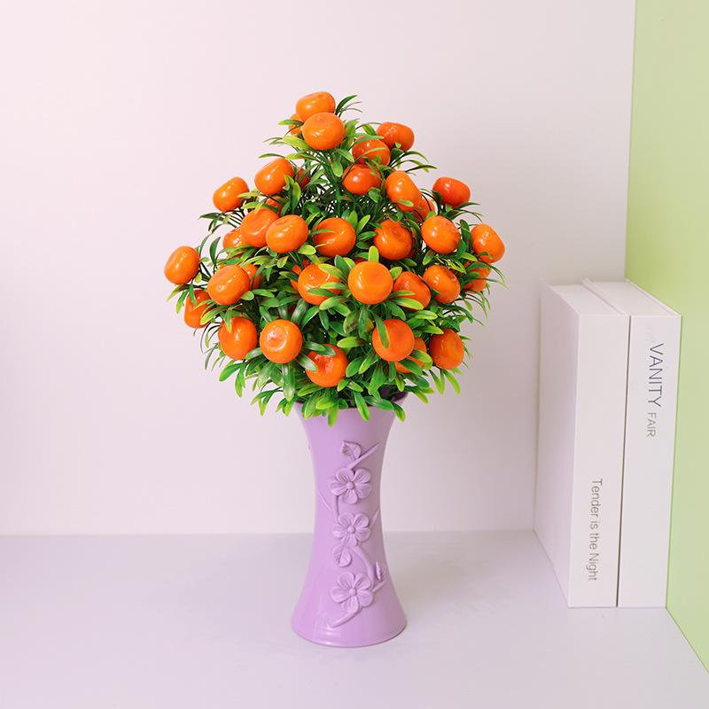 1Pcs Lemon Artificial Branches Bouquet Flower Arrangement Fake Fruit Plastic Lifelike Fruits Strawberry Vase Filling Decoration