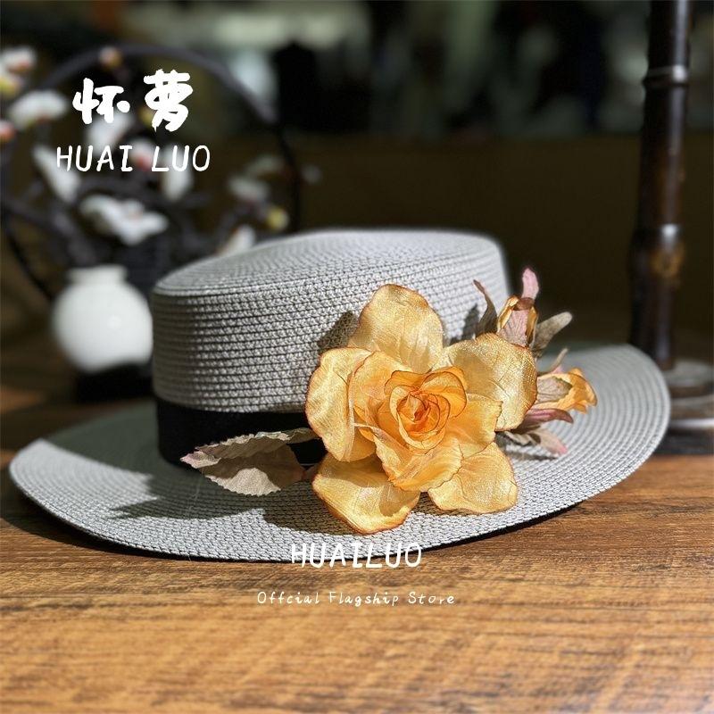 New hand-woven flower vacation beach summer hat sun hat seaside sun protection sun hat