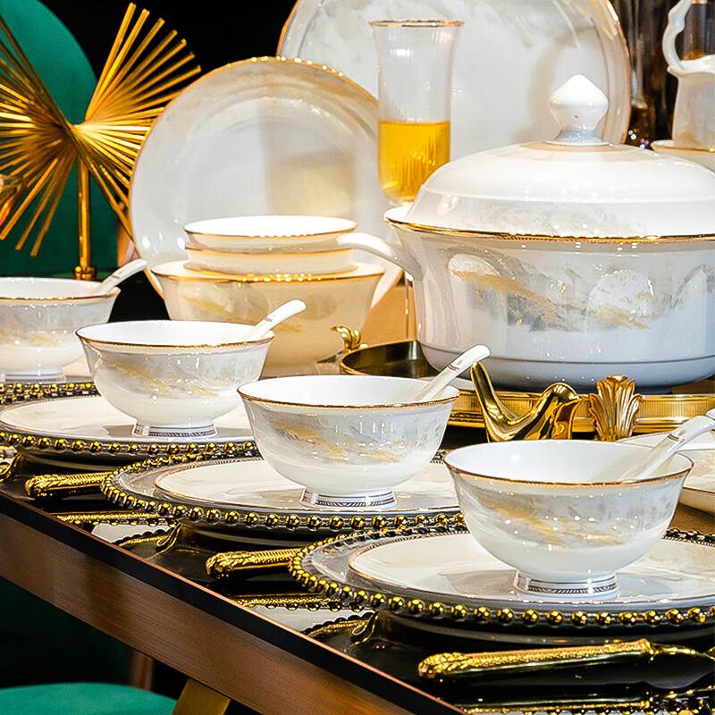 Luowei Jingdezhen 'Great Rivers and Mountains' Ceramic Tableware Set