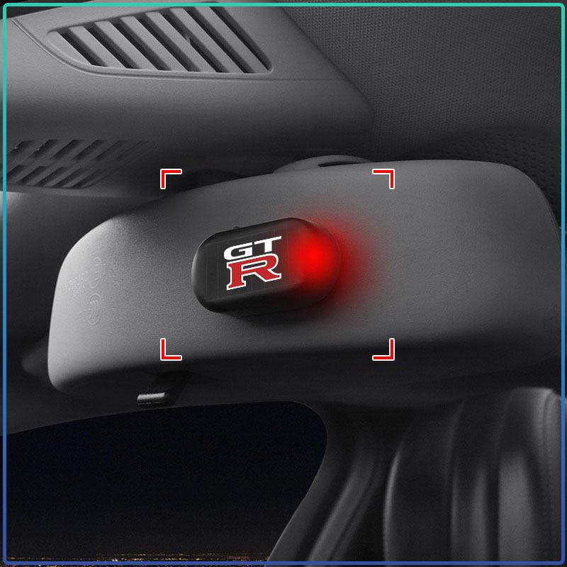 1Pcs Car Fake Security Light Solar Powered Simulated Dummy Alarm For Nissan GTR X-trail Tiida Qashqai J10 J11 Leaf Kicks Versa