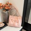 Large Capacity Women's Shoulder Bag Soft Casual Handheld Bag Portable Bow Shoulder Bag  Casual Wear