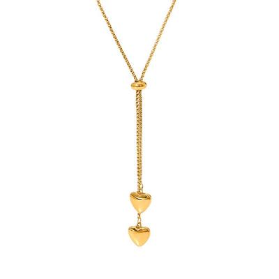 Ramos Roestvrij Staal Dubbel Hart Bedel Hanger Kettingen Trendy Bohemia Ketting Choker Ketting Voor Vrouwen Meisje